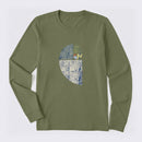 Distressed Fibonacci Spiral Graphic Long Sleeve T-Shirt