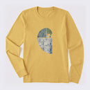 Distressed Fibonacci Spiral Graphic Long Sleeve T-Shirt