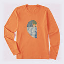 Distressed Fibonacci Spiral Graphic Long Sleeve T-Shirt