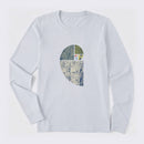 Distressed Fibonacci Spiral Graphic Long Sleeve T-Shirt