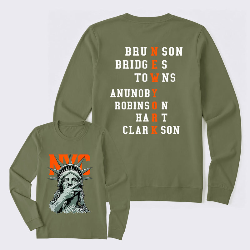 NewYork 2 Side Basketball Fans Long Sleeve T-Shirt