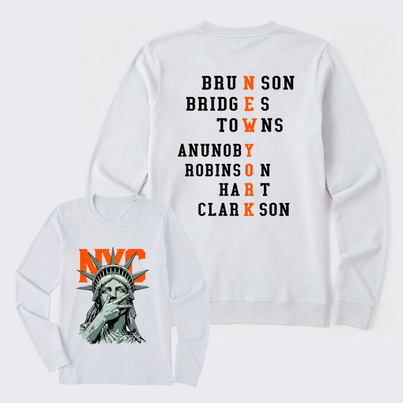 NewYork 2 Side Basketball Fans Long Sleeve T-Shirt