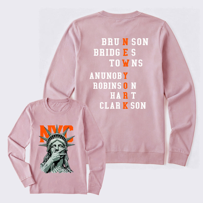 NewYork 2 Side Basketball Fans Long Sleeve T-Shirt