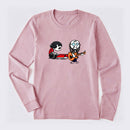 Cartoon Musicians Playing Guitar And Keyboard Graphic Long Sleeve T-Shirt