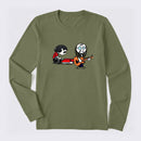 Cartoon Musicians Playing Guitar And Keyboard Graphic Long Sleeve T-Shirt
