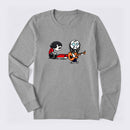 Cartoon Musicians Playing Guitar And Keyboard Graphic Long Sleeve T-Shirt