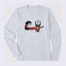 Cartoon Musicians Playing Guitar And Keyboard Graphic Long Sleeve T-Shirt