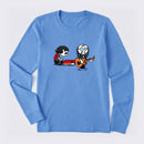 Cartoon Musicians Playing Guitar And Keyboard Graphic Long Sleeve T-Shirt
