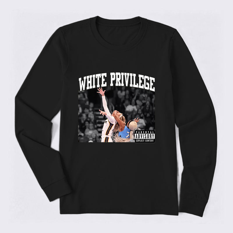 White Privilege Graphic Funny Basketball Meme Long Sleeve T-Shirt