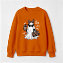 Boo-Jee Leopard Ghost Funny Fall Halloween Sweatshirt
