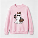 Boo-Jee Leopard Ghost Funny Fall Halloween Sweatshirt