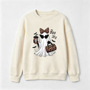 Boo-Jee Leopard Ghost Funny Fall Halloween Sweatshirt