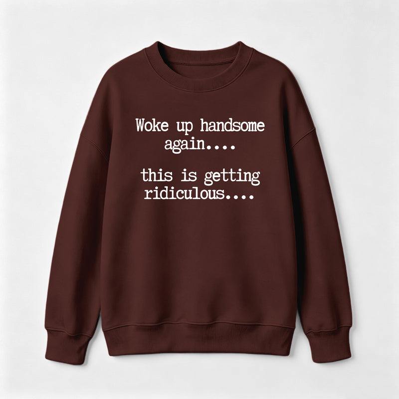 Woke Up Handsome Again Funny Self Confidence Sweatshirt
