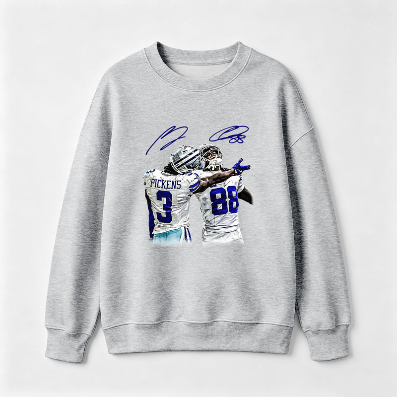 Vintage Close-Up Football Athlete Signature Graphic Sweatshirt