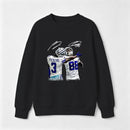 Vintage Close-Up Football Athlete Signature Graphic Sweatshirt
