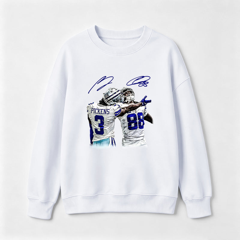 Vintage Close-Up Football Athlete Signature Graphic Sweatshirt