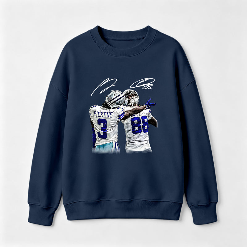 Vintage Close-Up Football Athlete Signature Graphic Sweatshirt