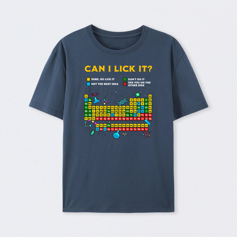 Navy Can I Lick It Periodic Table T-Shirt
