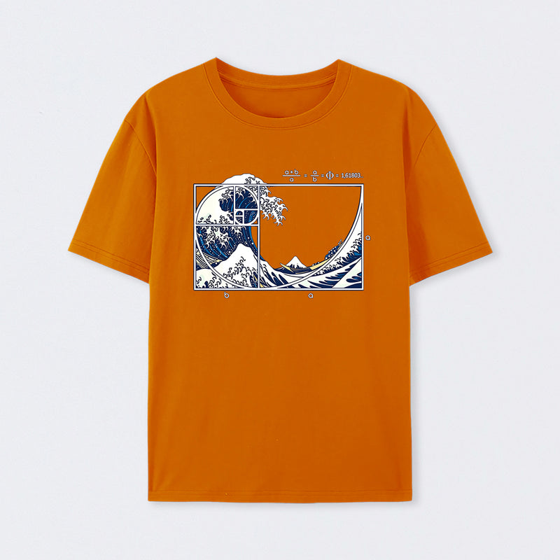 Orange The Great Fibonacci Wave Science T-Shirt