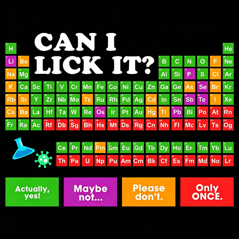 Can I Lick It Periodic Table Cotton Unisex T-Shirt