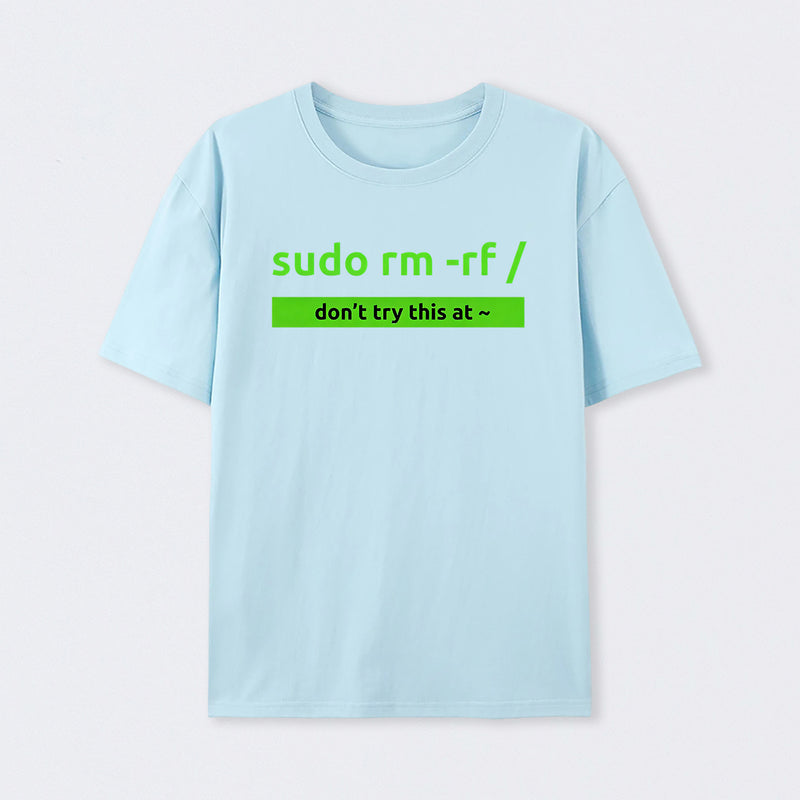 Light Blue Sudo Linux Programming Command T-Shirt