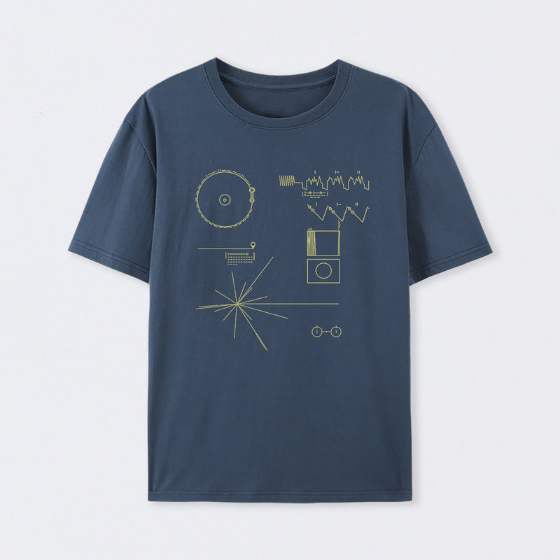 Navy The Voyager Golden Record T-Shirt