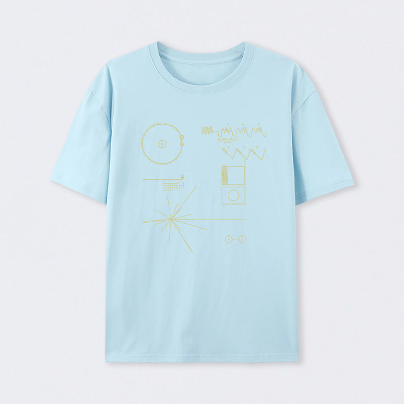 Light Blue The Voyager Golden Record T-Shirt