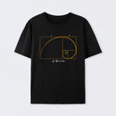 Black Fibonacci Math Art Science Engineer T-Shirt