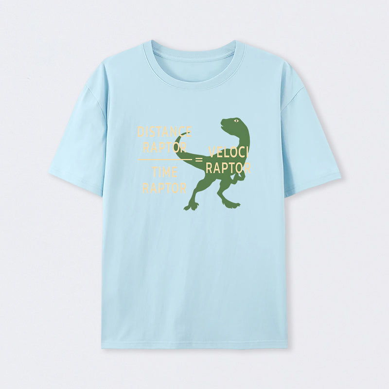 Light Blue Equations Of Motion Science Velociraptor T-Shirt