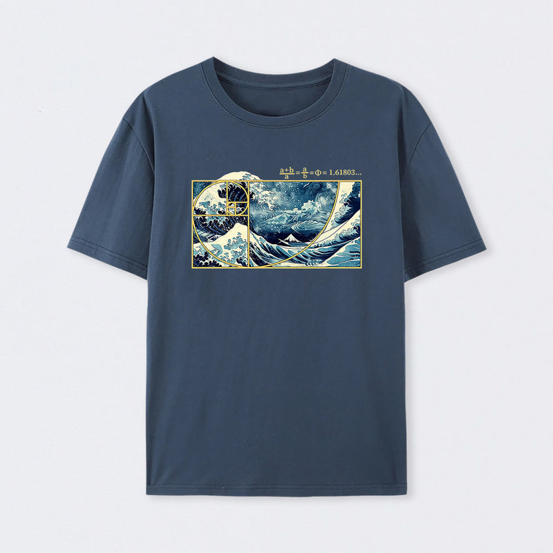 Navy The Great Fibonacci Wave Science T-Shirt