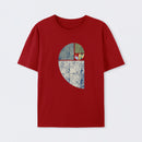 Red Distressed Fibonacci Spiral Graphic T-Shirt