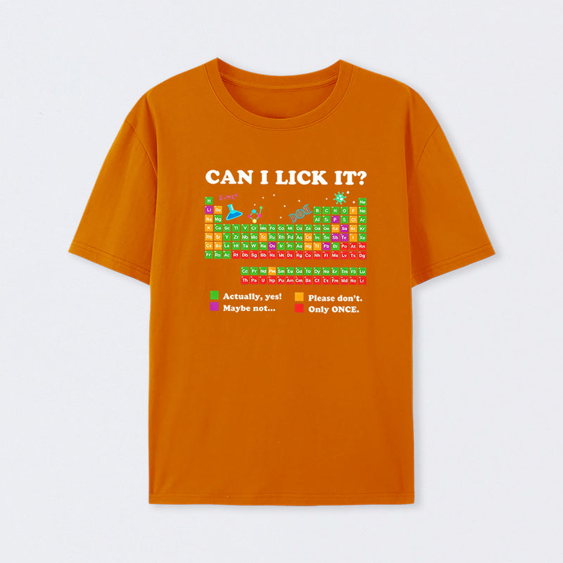 Orange Can I Lick It Periodic Humour Science T-Shirt