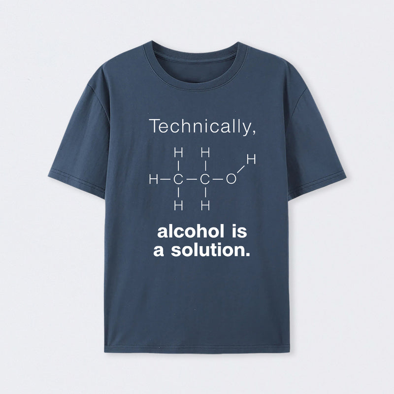 Navy Alcohol Is A Solution T-Shirt