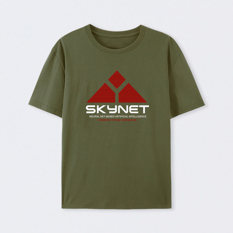 Army Green Skynet Neural Net Based Artificial Intelligence T-Shirt