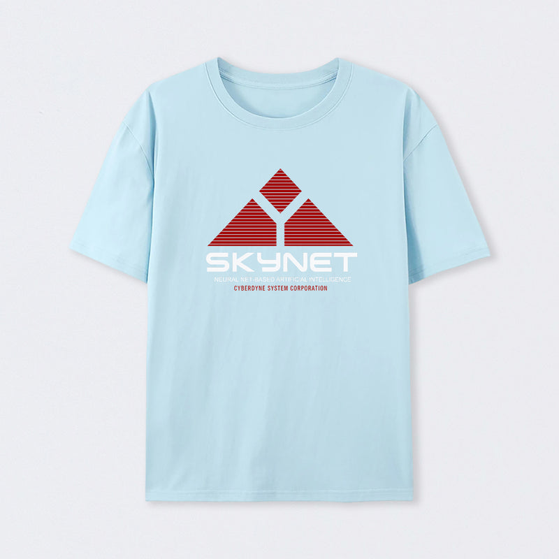 Light Blue Skynet Neural Net Based Artificial Intelligence T-Shirt
