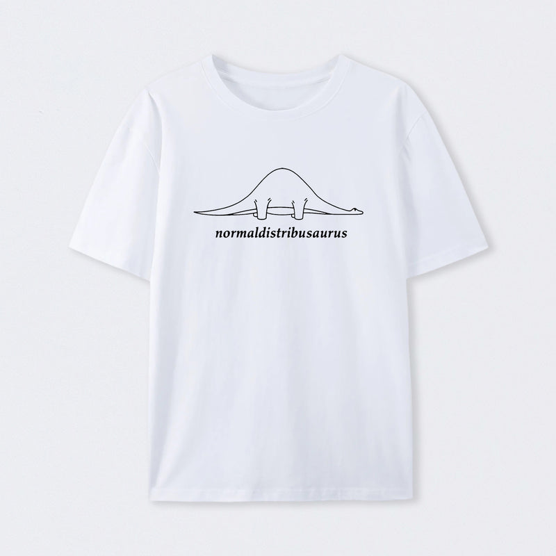 White Normal Distribution Dinosaur T-Shirt