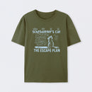 Army Green Schr?dinger's Cat Escape Plan Interesting Physics Science T-Shirt