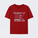 Red Schr?dinger's Cat Escape Plan Interesting Physics Science T-Shirt