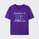 Purple Schr?dinger's Cat Escape Plan Interesting Physics Science T-Shirt