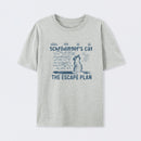 Grey Schr?dinger's Cat Escape Plan Interesting Physics Science T-Shirt