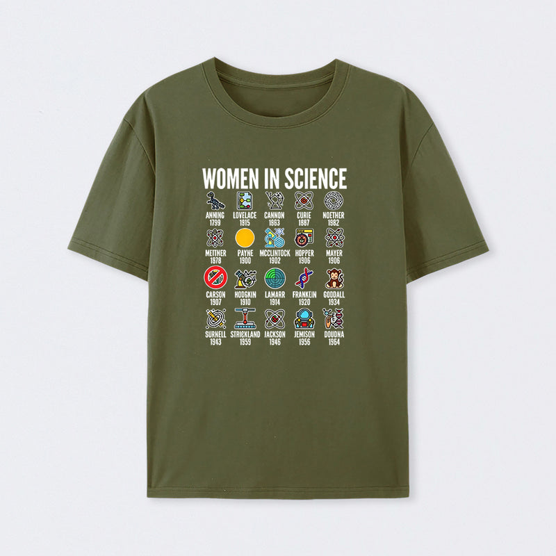 Army Green Women in Science T-Shirt