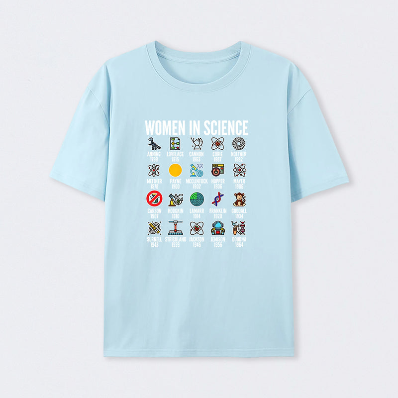 Light Blue Women in Science T-Shirt