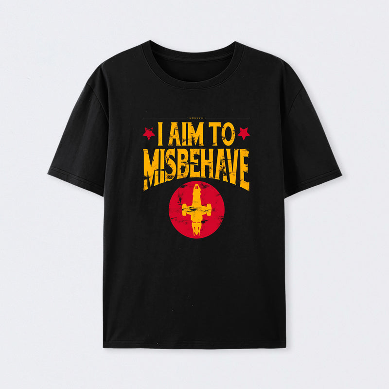 I Aim to Misbehave Firefly Cotton Unisex T-Shirt