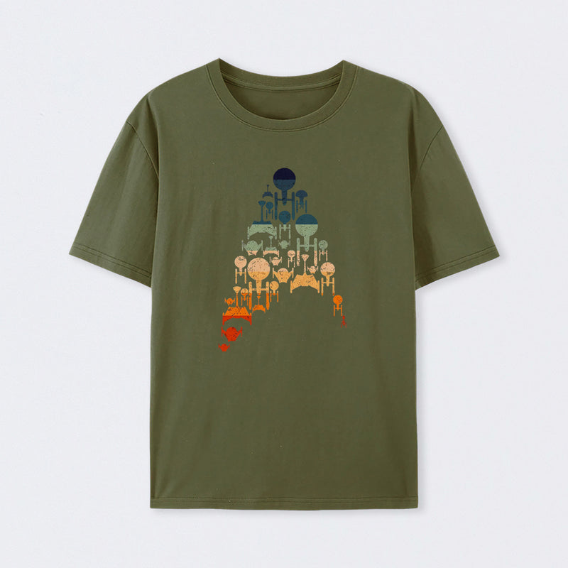 Retro Scifi Space Cotton Unisex T-Shirt