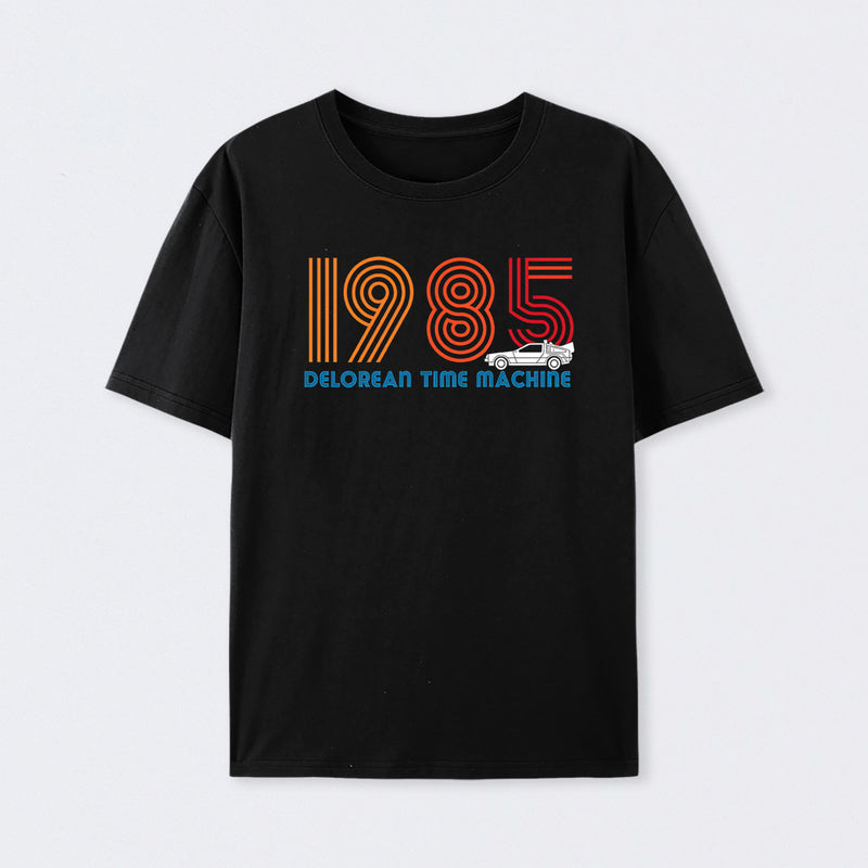 DeLorean Time Machine 1985 Cotton Unisex T-Shirt