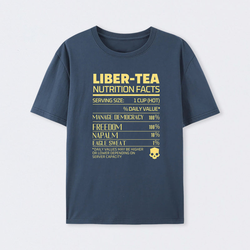 Liber-tea one cup at a time! helldivers Geek Cotton Unisex T-Shirt