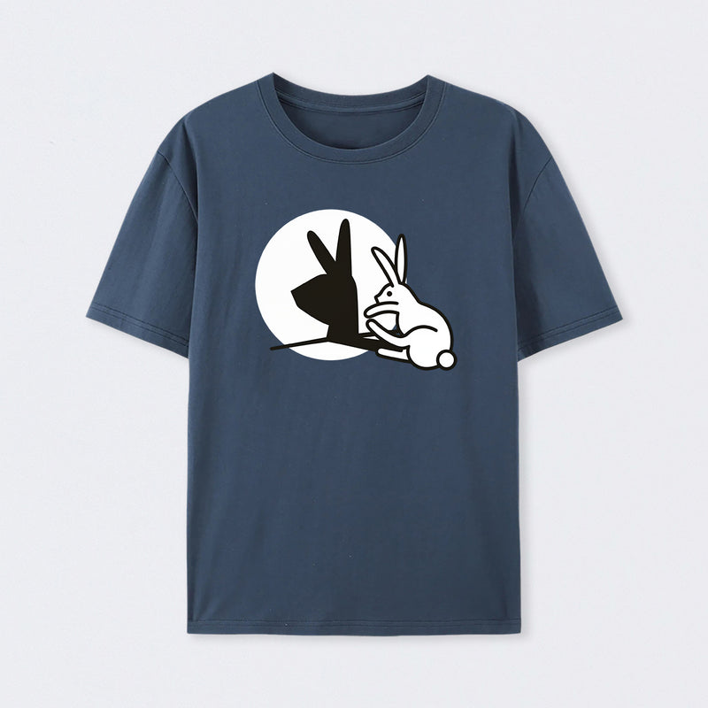 Funny Rabbit Hand Shadow Puppets Bunny Figure Pop Art T-Shirt