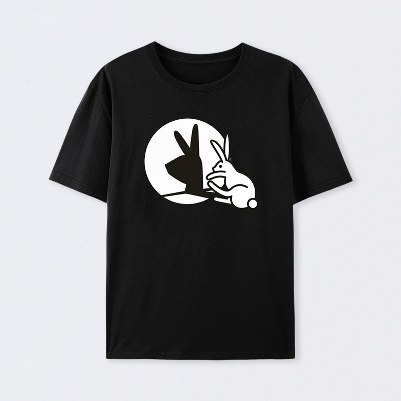 Funny Rabbit Hand Shadow Puppets Bunny Figure Pop Art T-Shirt