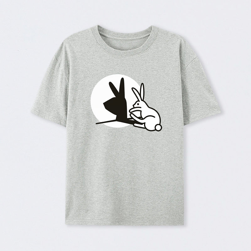 Funny Rabbit Hand Shadow Puppets Bunny Figure Pop Art T-Shirt