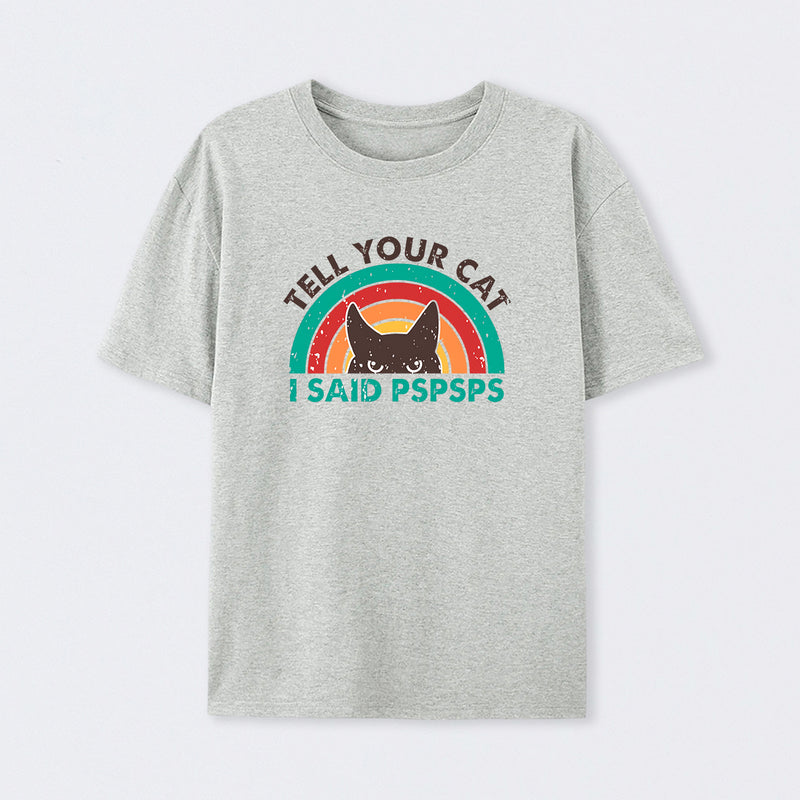 Tell Your Cat Top Retro Cat Rainbow T-Shirt